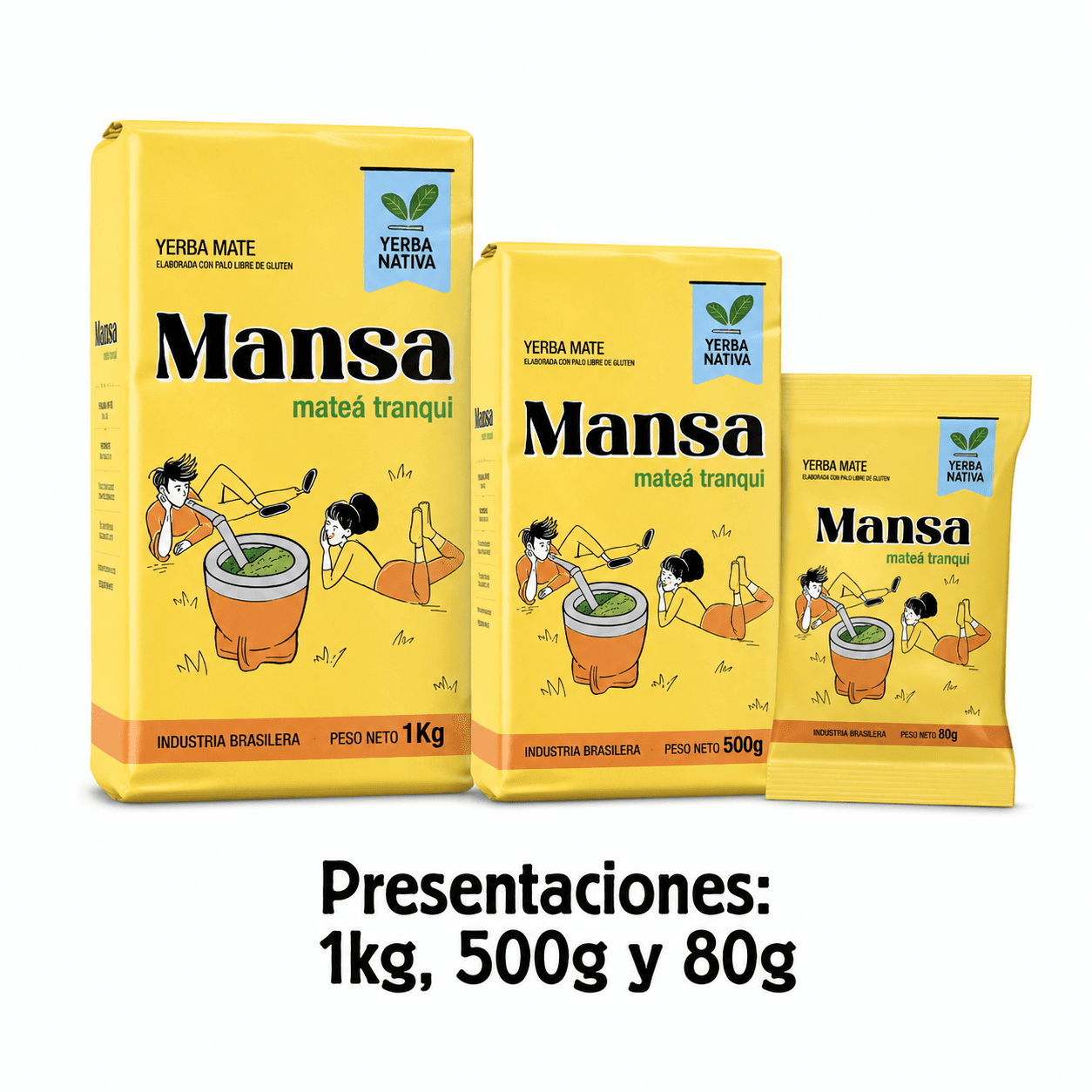 Yerba Mate Mansa 80 g, 500 g y 1 kg